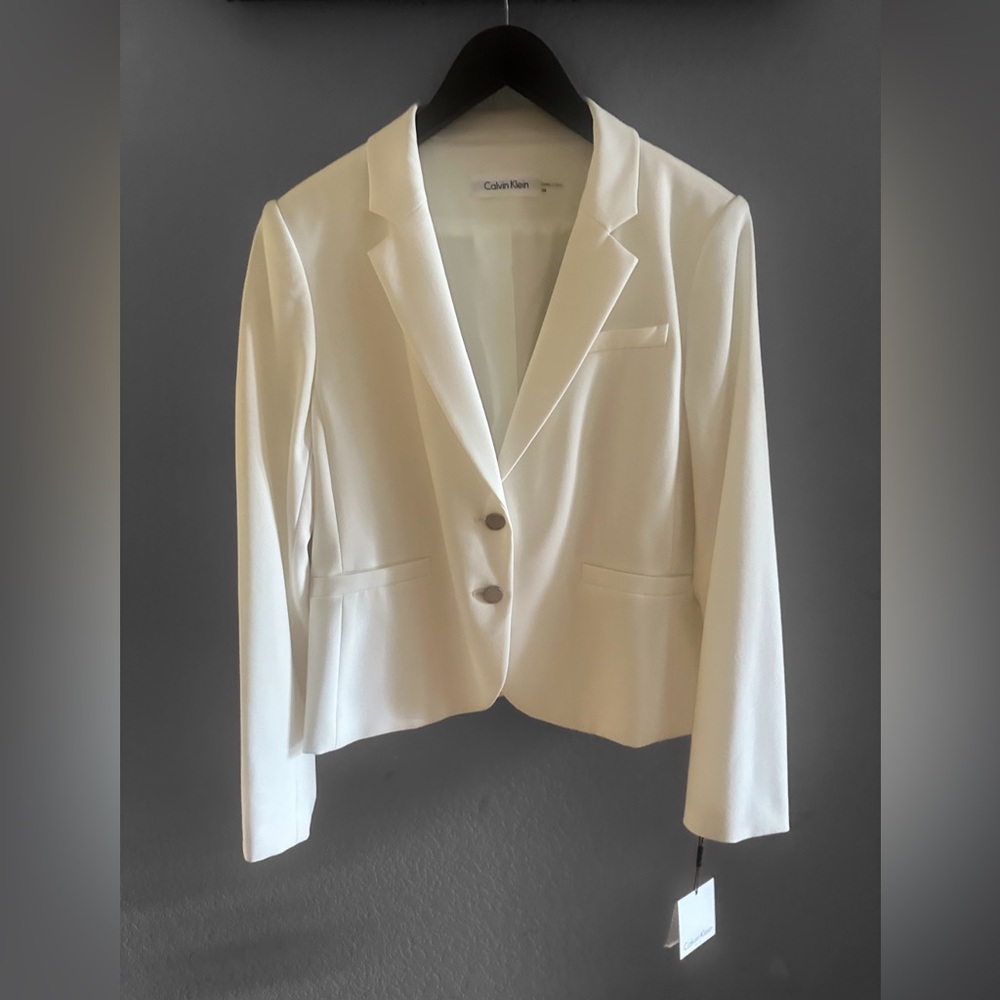 Calvin Klein Cream Colored Blazer Brand New Size 14